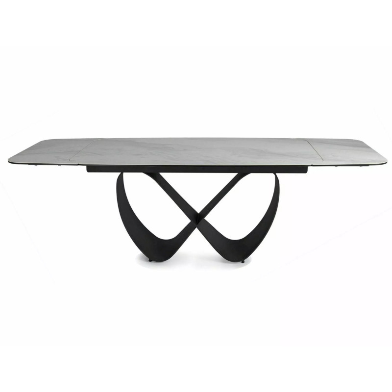 Stół rozkładany Infinity Ceramic z ceramicznym blatem nature cloud/czarny 160(240)X95