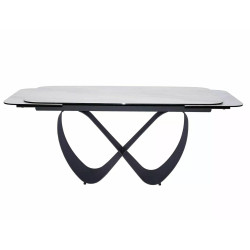 Stół rozkładany Infinity Ceramic z ceramicznym blatem nature cloud/czarny 160(240)X95