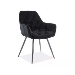 Krzesło tapicerowane Cherry Velvet czarny stelaż/czarny Bluvel 19