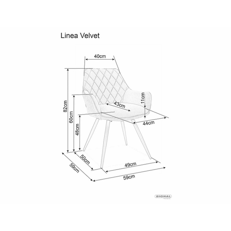 Krzesło tapicerowane Linea Velvet czarny stelaż/curry Bluvel 68