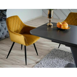 Krzesło tapicerowane Linea Velvet czarny stelaż/curry Bluvel 68