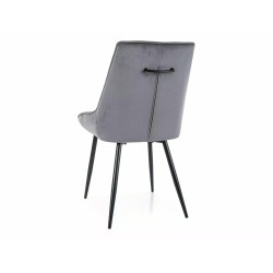 Krzesło tapicerowane Agat Velvet czarny stelaż/szary bluvel 14