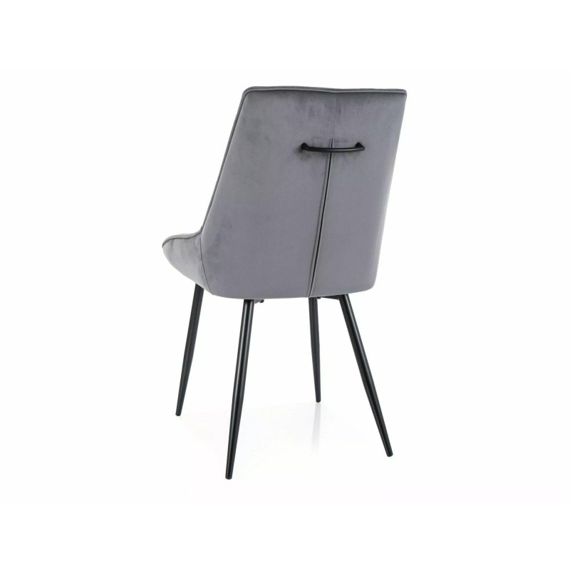 Krzesło tapicerowane Agat Velvet czarny stelaż/szary bluvel 14