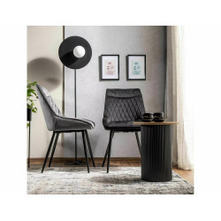 Krzesło tapicerowane Agat Velvet czarny stelaż/szary bluvel 14