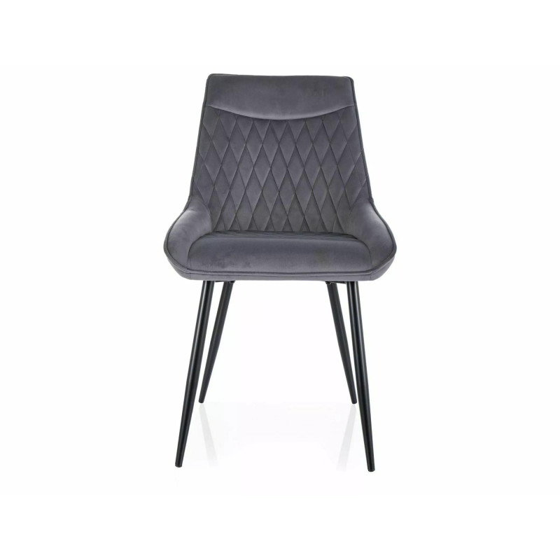 Krzesło tapicerowane Agat Velvet czarny stelaż/szary bluvel 14