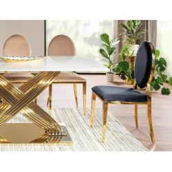 Nowoczesne krzesło King Velvet złoty stelaż/czarny Bluvel 19