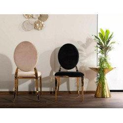 Nowoczesne krzesło King Velvet złoty stelaż/czarny Bluvel 19