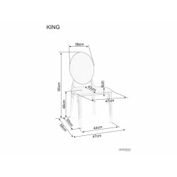 Nowoczesne krzesło King Velvet złoty stelaż/czarny Bluvel 19