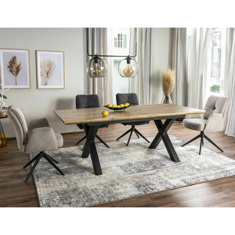 Rozkładany stół Xaviero II dąb artisan/czarny 160(240)x90