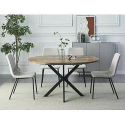 STÓŁ GASTON ORZECH VINTAGE/CZARNY MAT 100(135)X100