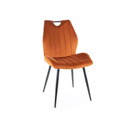 Krzesło tapicerowane Arco Velvet czarny stelaż/cynamon bluvel 4215