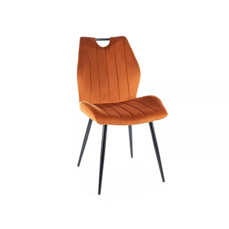 Krzesło tapicerowane Arco Velvet czarny stelaż/cynamon bluvel 4215