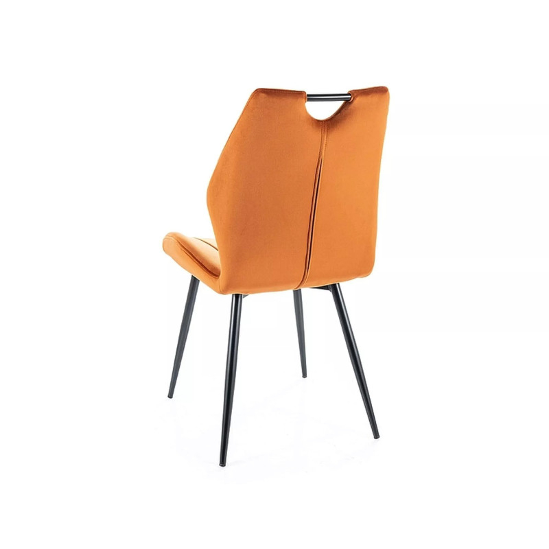 Krzesło tapicerowane Arco Velvet czarny stelaż/cynamon bluvel 4215