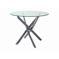 STÓŁ AGIS TRANSPARENTNY/CZARNY MAT FI90