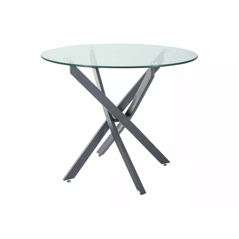 STÓŁ AGIS TRANSPARENTNY/CZARNY MAT FI90