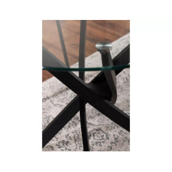 STÓŁ AGIS TRANSPARENTNY/CZARNY MAT FI90