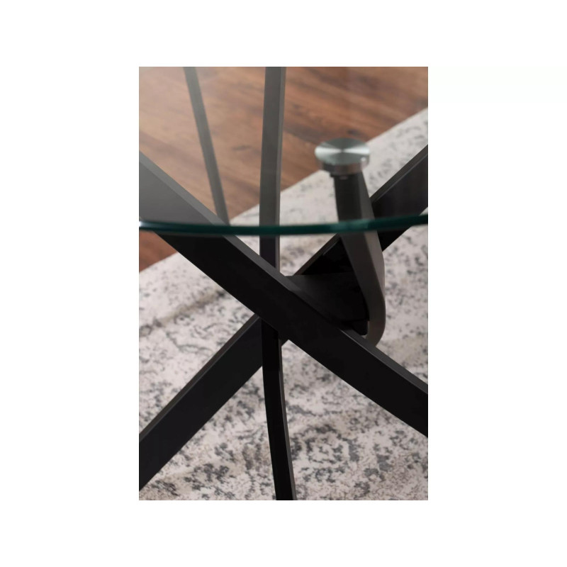 STÓŁ AGIS TRANSPARENTNY/CZARNY MAT FI90