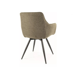 Obrotowe krzesło tapicerowane Ballo Brego stelaż czarny/oliwka 77