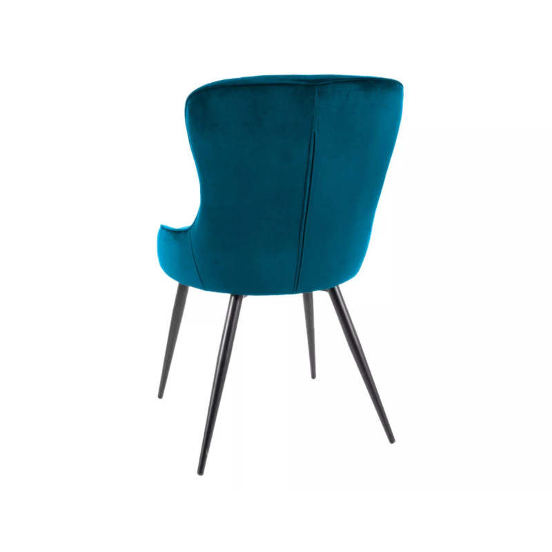 KRZESŁO LOTUS VELVET CZARNY STELAŻ/TURKUS BLUVEL 85