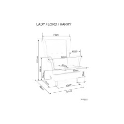 FOTEL LADY VELVET CZARNY BLUVEL 19 / WENGE