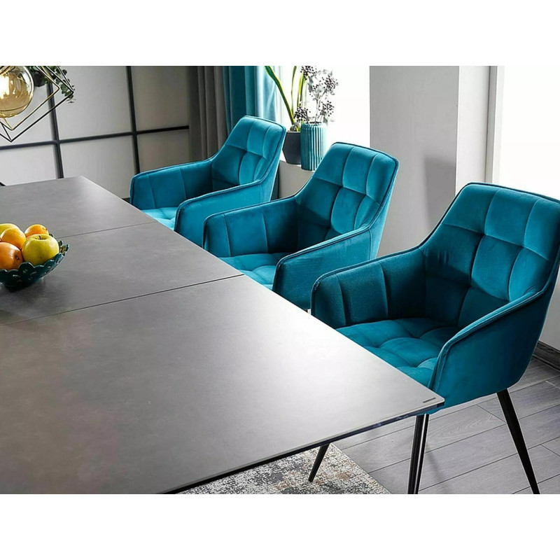 Krzesło LILIA Turkus VELVET BLUVEL 85