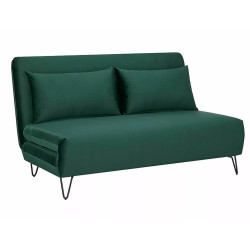 Sofa z funkcją spania Zenia Velvet zielony/czarny