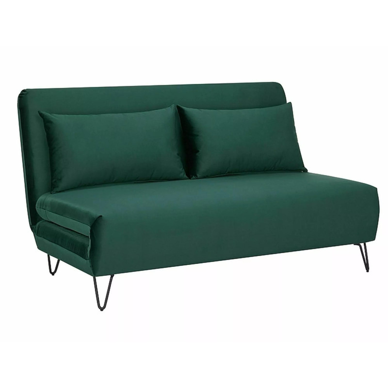 Sofa z funkcją spania Zenia Velvet zielony/czarny