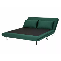 Sofa z funkcją spania Zenia Velvet zielony/czarny