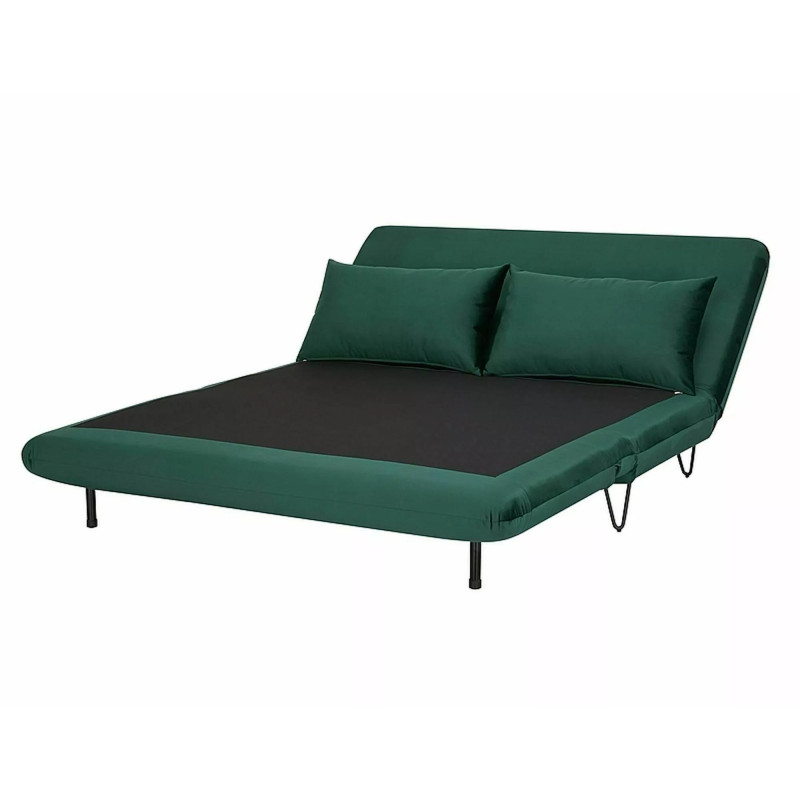 Sofa z funkcją spania Zenia Velvet zielony/czarny