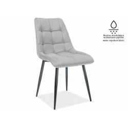 Krzesło tapicerowane Chic Matt Velvet czarny stelaż/szary 85