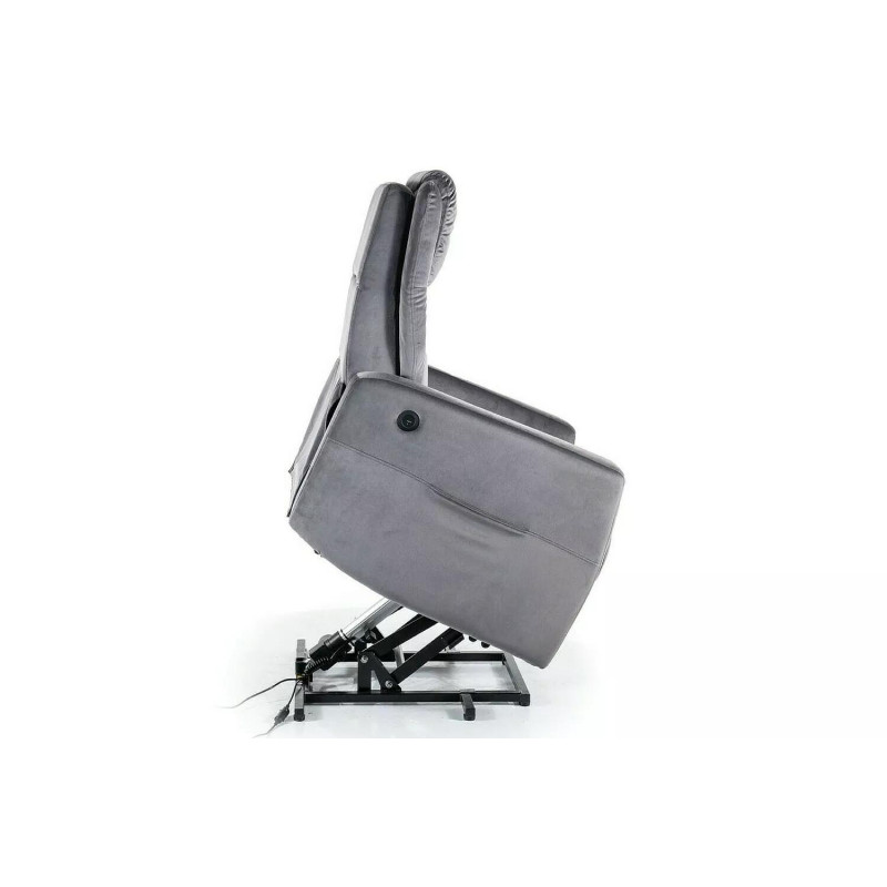 FOTEL ROZKŁADANY ADONIS (FUNKCJA PIONIZACJI) VELVET SZARY BLUVEL 14