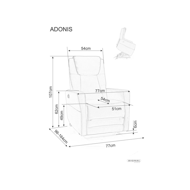 FOTEL ROZKŁADANY ADONIS (FUNKCJA PIONIZACJI) VELVET SZARY BLUVEL 14
