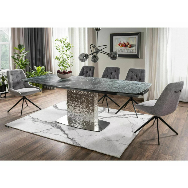 STÓŁ MONCLER CERAMIC MORSKI VERDE ALPI / CZARNY MAT (160-240)X90