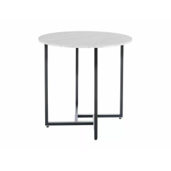 STÓŁ ALTO II BIAŁY EFEKT MARMURU/CZARNY FI80