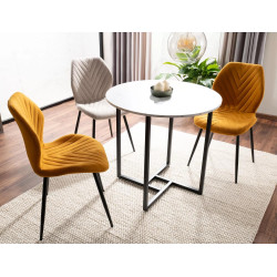 STÓŁ ALTO II BIAŁY EFEKT MARMURU/CZARNY FI80