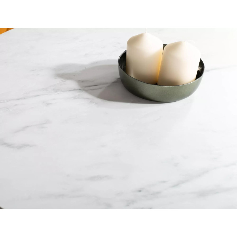 STÓŁ ALTO II BIAŁY EFEKT MARMURU/CZARNY FI80