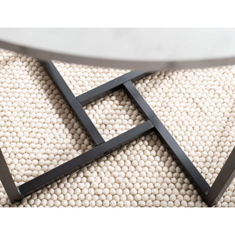 STÓŁ ALTO II BIAŁY EFEKT MARMURU/CZARNY FI80