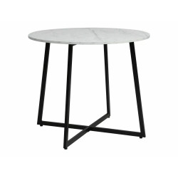 STÓŁ LUNA BIAŁY EFEKT MARMURU/CZARNY FI90