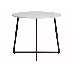 STÓŁ LUNA BIAŁY EFEKT MARMURU/CZARNY FI90
