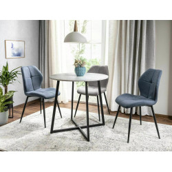 STÓŁ LUNA BIAŁY EFEKT MARMURU/CZARNY FI90