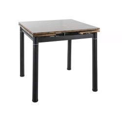 STÓŁ GD082 ORZECH VINTAGE/CZARNY MAT 80(131)x80