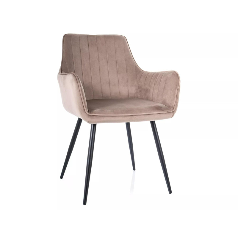 KRZESŁO APPLE VELVET CZARNY STELAŻ/C.BEŻ BLUVEL 40