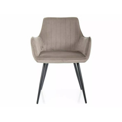 KRZESŁO APPLE VELVET CZARNY STELAŻ/C.BEŻ BLUVEL 40