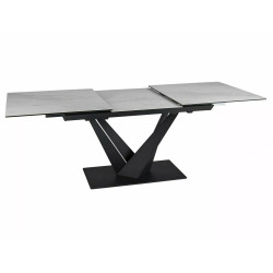 Rozkładany stół Sorento Ceramic biały nature cloud/czarny mat 160(220)X90