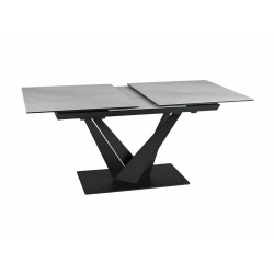 Rozkładany stół Sorento Ceramic biały nature cloud/czarny mat 160(220)X90