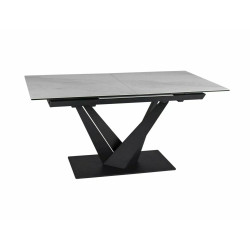 Rozkładany stół Sorento Ceramic biały nature cloud/czarny mat 160(220)X90