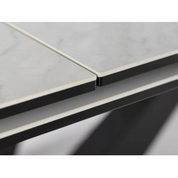 Rozkładany stół Sorento Ceramic biały nature cloud/czarny mat 160(220)X90