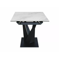 Rozkładany stół Sorento Ceramic biały nature cloud/czarny mat 160(220)X90