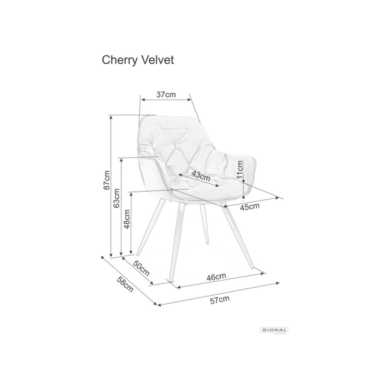 Krzesło tapicerowane Cherry Velvet czarny stelaż/granatowy Bluvel 86