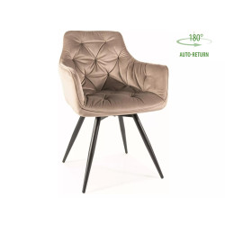 KRZESŁO MANGO VELVET STELAŻ CZARNY/BLUVEL C.BEŻ 40